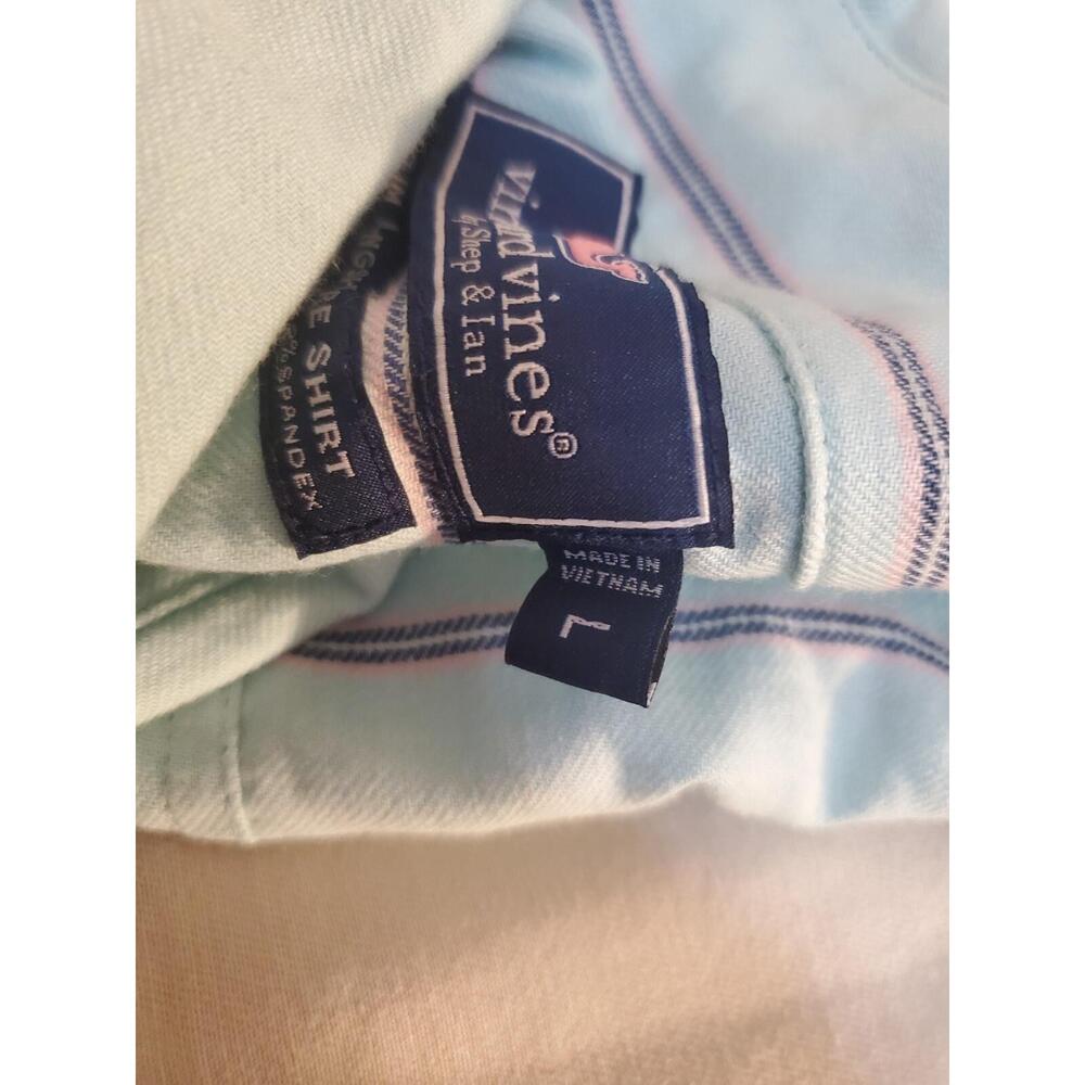 VINEYARD VINES SLIM LONGSHORE STRIPED SHIRT BLUE MENS SIZE LARGE - Picture 8 of 10